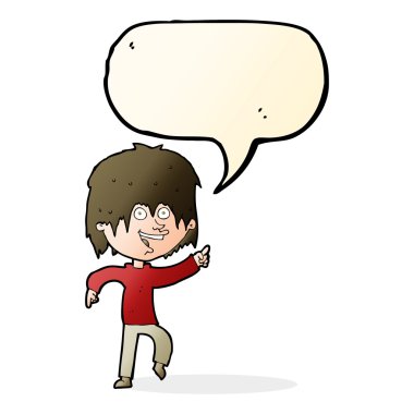 çizgi film mutlu çocuk konuşma balonu ile