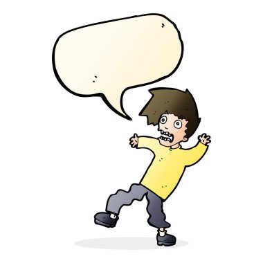 Çizgi film konuşma balonuyla adamı dehşete düşürdü.