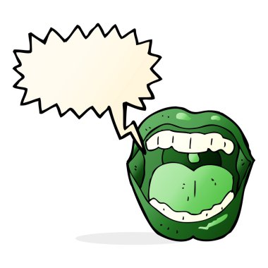 Cadılar Bayramı ağız konuşma balonu ile çizgi film