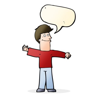 çizgi film mutlu adam konuşma baloncuğu ile