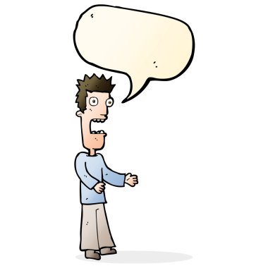 Çizgi filmci konuşma balonuyla çıldırıyor.