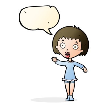 konuşma balonu kadınla sallayarak çizgi film