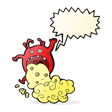 çizgi film iğrenç canavar konuşma balonu ile hasta olmak