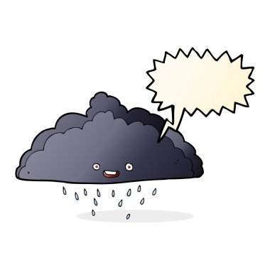 Konuşma baloncuklu çizgi film yağmur bulutu