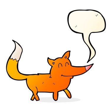 konuşma balonu ile küçük tilki çizgi film