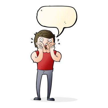 adam konuşma balonu ile nefes nefese çizgi film