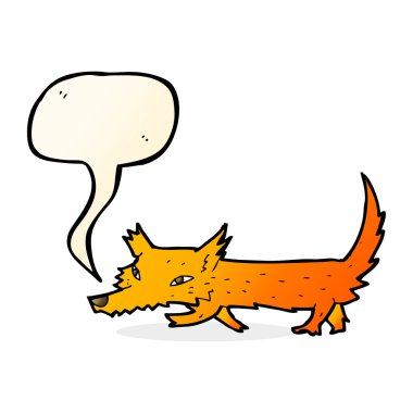 konuşma balonu ile küçük tilki çizgi film