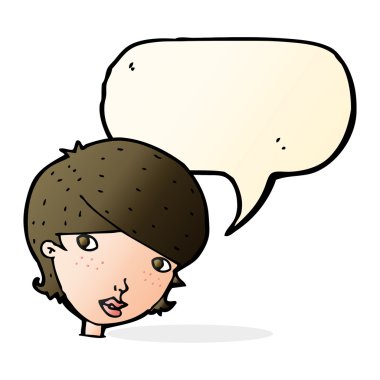 çizgi film dostu kadınla konuşma balonu