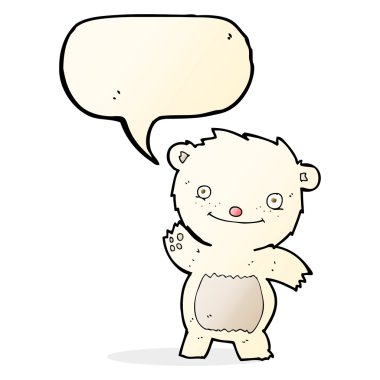 sallama kutup ayısı yavrusu konuşma balonu ile çizgi film