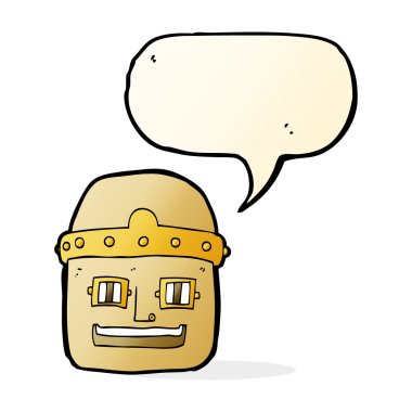 çizgi film robot kafa ile konuşma balonu