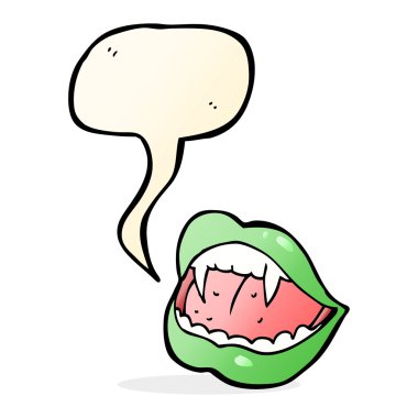 Konuşma baloncuklu çizgi vampir dudakları