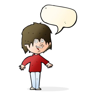 çizgi film heyecanlı adam konuşma baloncuğu ile