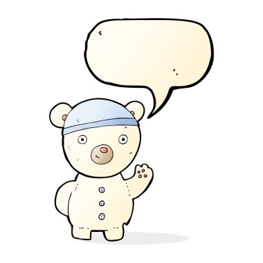 çizgi film kutup ayısı yavrusu ile konuşma balonu