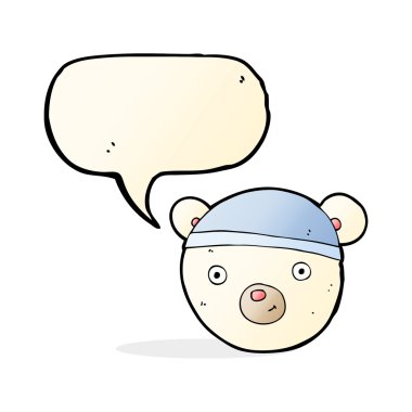 çizgi film kutup ayısı yüz ile konuşma balonu