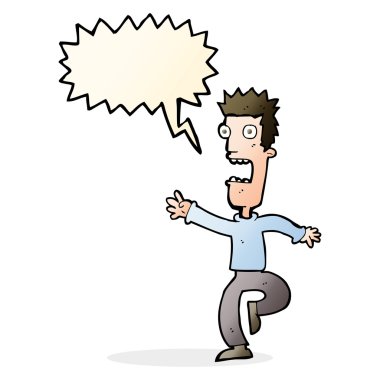 çizgi film çığlık atan adam konuşma baloncuğu ile