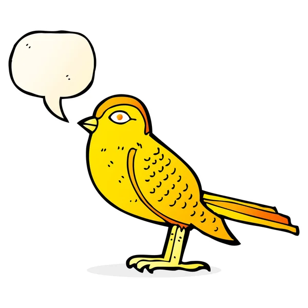 Kreslený zahradní pták s bublinou řeči — Stockový vektor