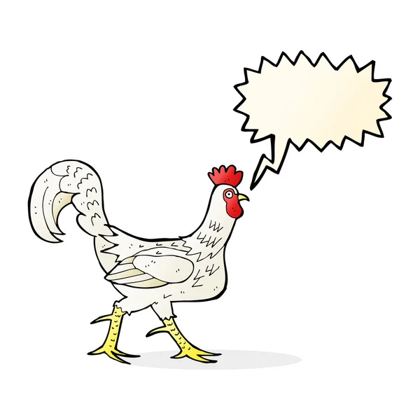 Gallo del fumetto con bolla vocale — Vettoriale Stock