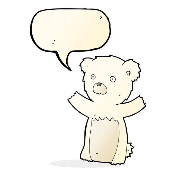 Çizgi film kutup ayısı yavrusu ile konuşma balonu — Stok Vektör