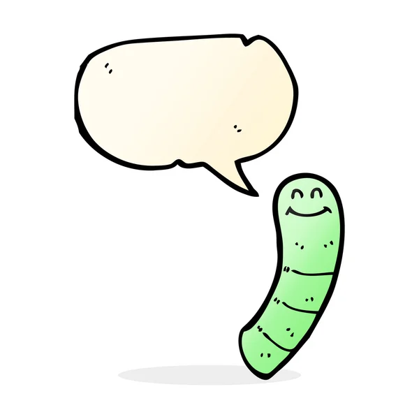 Cartoon worm with speech bubble — Stock Vector