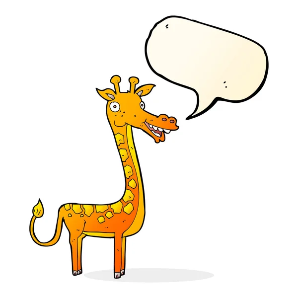 Cartoon giraffe met spraakbel — Stockvector