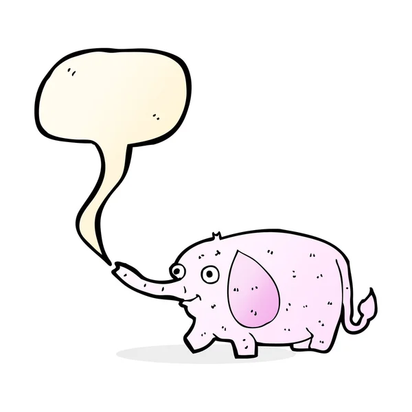 Dessin animé drôle petit éléphant avec bulle de parole — Image vectorielle