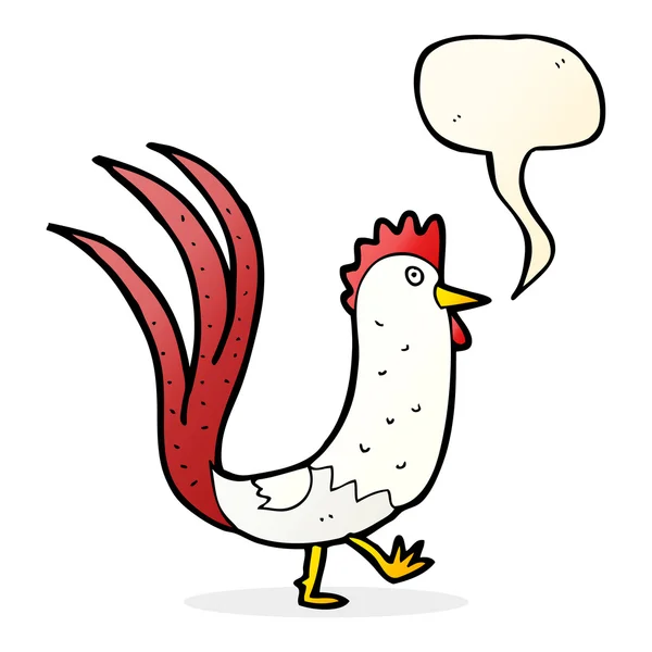 Gallo del fumetto con bolla vocale — Vettoriale Stock