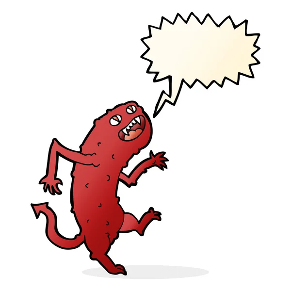 Cartoon monster with speech bubble — Stock Vector