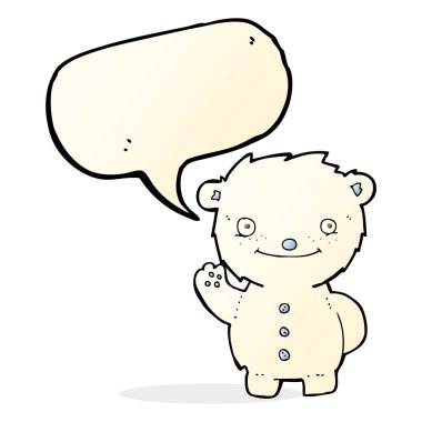 Kutup ayısı ile konuşma balonu sallayarak çizgi film