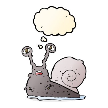 düşünce balonu ile brüt salyangoz çizgi film