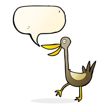 Konuşma balonlu komik çizgi film ördeği