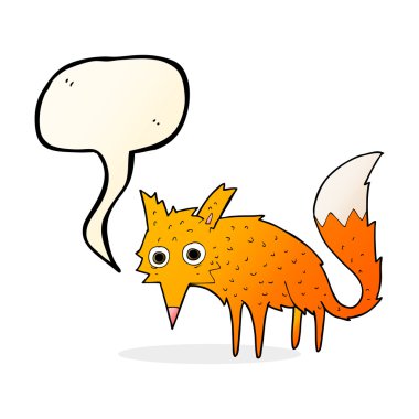 komik karikatür fox ile konuşma balonu