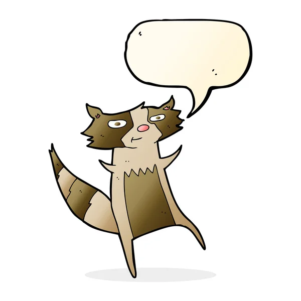 Cartoon raccoon with speech bubble — Stock Vector