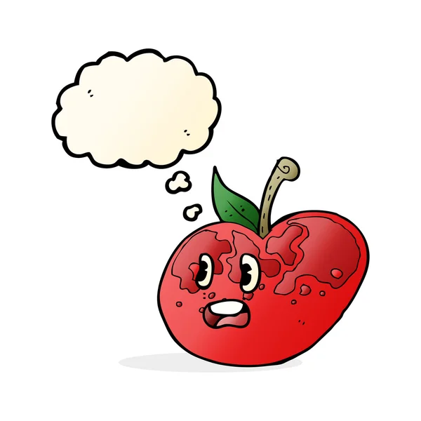 Jabłko kreskówki z bańki myślowej — Wektor stockowy