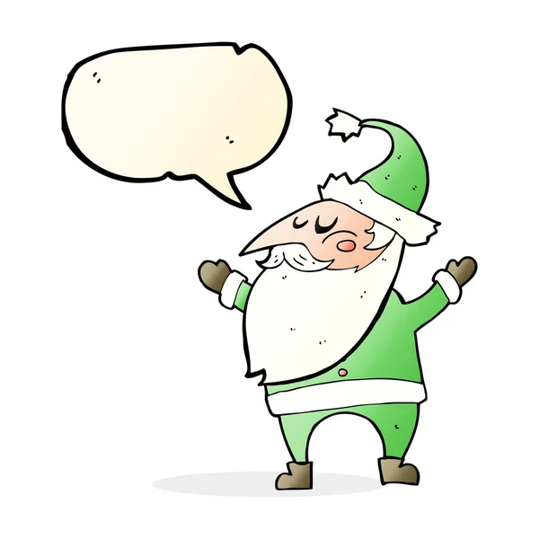 Cartoon santa claus with speech bubble — Stock Vector