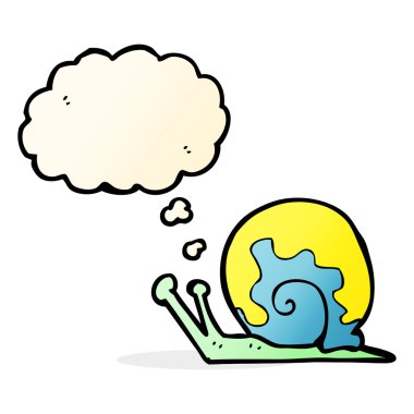 çizgi film salyangoz düşünce balonu ile