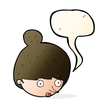 karikatür konuşma balonu ile kadının yüzüne şaşırttı