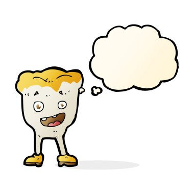 Düşünce baloncuklu çizgi film dişi