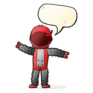 Konuşma balonu olan bir astronot.