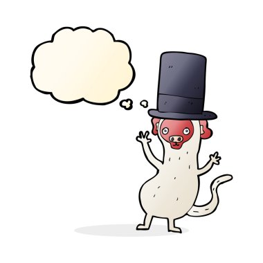 karikatür maymun düşünce balonu ile üst şapka