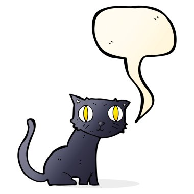 çizgi film siyah kedi ile konuşma balonu