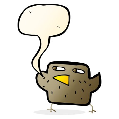 Konuşma baloncuklu çizgi film kuşu