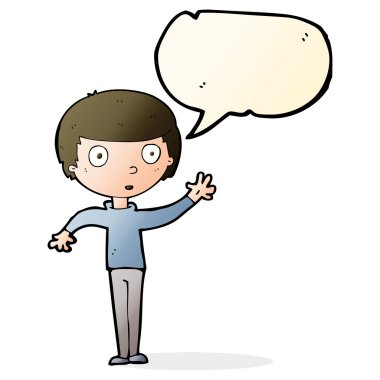 Konuşma balonlu çizgi film çocuğu.