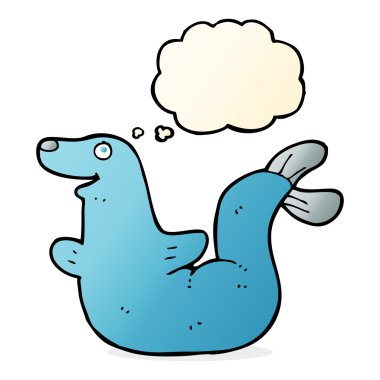 Düşünce baloncuklu çizgi film mührü