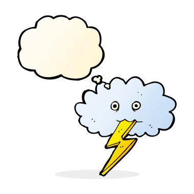 kabarcık karikatür şimşek ve bulut ile sanıyordum