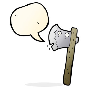 Konuşma balonlu çizgi film baltası