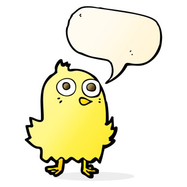 Konuşma baloncuklu komik çizgi film kuşu