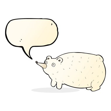 Konuşma baloncuklu komik çizgi film ayısı