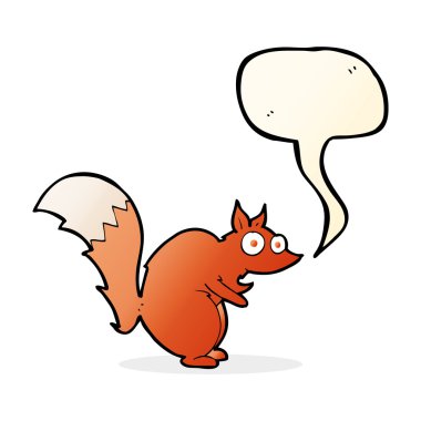 Konuşma baloncuklu komik sincap çizgi filmi