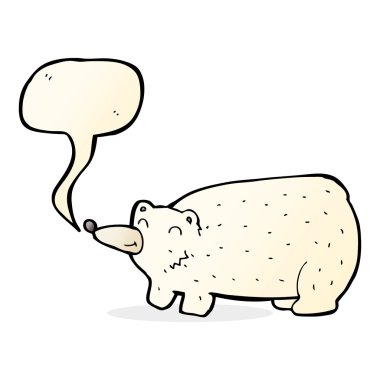 komik karikatür kutup ayısı ile konuşma balonu