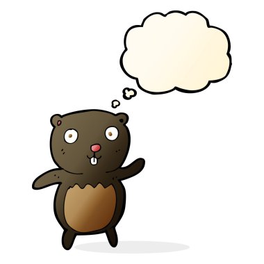 çizgi film siyah ayı yavrusu ile düşünce balonu